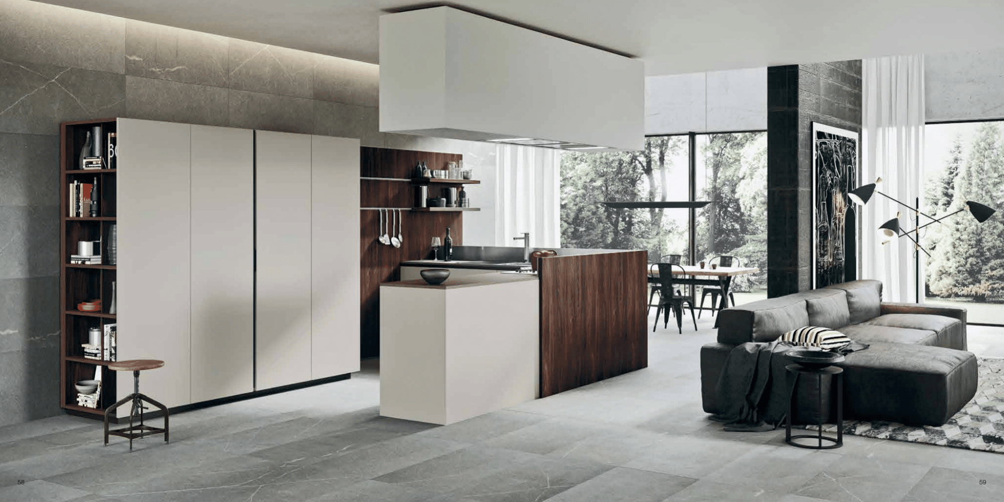 cocina integrada salon moderno min